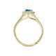 4 - Deborah Desire Oval Cut Blue Topaz and Round Diamond Twist Rope Split Shank Halo Engagement Ring 