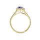 4 - Deborah Desire Oval Cut Iolite and Round Diamond Twist Rope Split Shank Halo Engagement Ring 