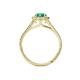4 - Deborah Desire Oval Cut Emerald and Round Diamond Twist Rope Split Shank Halo Engagement Ring 
