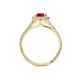 4 - Deborah Desire Oval Cut Ruby and Round Diamond Twist Rope Split Shank Halo Engagement Ring 