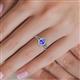 5 - Deborah Desire Oval Cut Tanzanite and Round Diamond Twist Rope Split Shank Halo Engagement Ring 