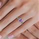 5 - Deborah Desire Oval Cut Amethyst and Round Diamond Twist Rope Split Shank Halo Engagement Ring 
