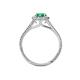 4 - Deborah Desire Oval Cut Emerald and Round Diamond Twist Rope Split Shank Halo Engagement Ring 