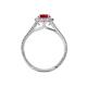 4 - Deborah Desire Oval Cut Ruby and Round Diamond Twist Rope Split Shank Halo Engagement Ring 