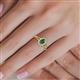 5 - Deborah Desire Oval Cut Lab Created Alexandrite and Round Diamond Twist Rope Split Shank Halo Engagement Ring 