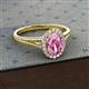 2 - Deborah Desire Oval Cut Pink Sapphire and Round Lab Grown Diamond Twist Rope Split Shank Halo Engagement Ring 