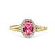 1 - Deborah Desire Oval Cut Pink Tourmaline and Round Lab Grown Diamond Twist Rope Split Shank Halo Engagement Ring 
