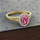 2 - Deborah Desire Oval Cut Pink Tourmaline and Round Lab Grown Diamond Twist Rope Split Shank Halo Engagement Ring 