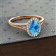 2 - Deborah Desire Oval Cut Blue Topaz and Round Lab Grown Diamond Twist Rope Split Shank Halo Engagement Ring 