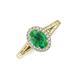3 - Deborah Desire Oval Cut Emerald and Round Lab Grown Diamond Twist Rope Split Shank Halo Engagement Ring 