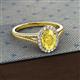 2 - Deborah Desire Oval Cut Yellow Sapphire and Round Lab Grown Diamond Twist Rope Split Shank Halo Engagement Ring 