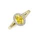 3 - Deborah Desire Oval Cut Yellow Sapphire and Round Lab Grown Diamond Twist Rope Split Shank Halo Engagement Ring 