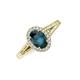 3 - Deborah Desire Oval Cut London Blue Topaz and Round Lab Grown Diamond Twist Rope Split Shank Halo Engagement Ring 