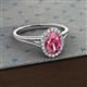 2 - Deborah Desire Oval Cut Pink Tourmaline and Round Lab Grown Diamond Twist Rope Split Shank Halo Engagement Ring 