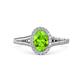 1 - Deborah Desire Oval Cut Peridot and Round Lab Grown Diamond Twist Rope Split Shank Halo Engagement Ring 