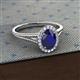 2 - Deborah Desire Oval Cut Blue Sapphire and Round Lab Grown Diamond Twist Rope Split Shank Halo Engagement Ring 
