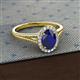 2 - Deborah Desire Oval Cut Blue Sapphire and Round Lab Grown Diamond Twist Rope Split Shank Halo Engagement Ring 