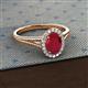 2 - Deborah Desire Oval Cut Ruby and Round Lab Grown Diamond Twist Rope Split Shank Halo Engagement Ring 