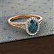 2 - Deborah Desire Oval Cut London Blue Topaz and Round Lab Grown Diamond Twist Rope Split Shank Halo Engagement Ring 