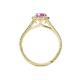 4 - Deborah Desire Oval Cut Pink Sapphire and Round Lab Grown Diamond Twist Rope Split Shank Halo Engagement Ring 