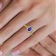 5 - Deborah Desire Oval Cut Iolite and Round Lab Grown Diamond Twist Rope Split Shank Halo Engagement Ring 