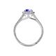 4 - Deborah Desire Oval Cut Tanzanite and Round Lab Grown Diamond Twist Rope Split Shank Halo Engagement Ring 