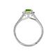 4 - Deborah Desire Oval Cut Peridot and Round Lab Grown Diamond Twist Rope Split Shank Halo Engagement Ring 