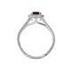 4 - Deborah Desire Oval Cut Red Garnet and Round Lab Grown Diamond Twist Rope Split Shank Halo Engagement Ring 