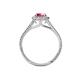 4 - Deborah Desire Oval Cut Rhodolite Garnet and Round Lab Grown Diamond Twist Rope Split Shank Halo Engagement Ring 
