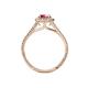 4 - Deborah Desire Oval Cut Rhodolite Garnet and Round Lab Grown Diamond Twist Rope Split Shank Halo Engagement Ring 
