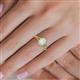 5 - Deborah Desire Oval Cut Opal and Round Lab Grown Diamond Twist Rope Split Shank Halo Engagement Ring 