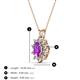 3 - Hazel 6x4 mm Oval Cut Amethyst and Round Diamond Double Bail Halo Pendant Necklace 