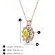 3 - Hazel 6x4 mm Oval Cut Yellow Sapphire and Round Diamond Double Bail Halo Pendant Necklace 