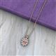 2 - Hazel 6x4 mm Oval Cut Morganite and Round Diamond Double Bail Halo Pendant Necklace 