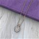 2 - Hazel 6x4 mm Oval Cut and Round Diamond Double Bail Halo Pendant Necklace 