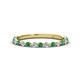 1 - Valerie 2.00 mm Emerald and Diamond 3/4 Eternity Band 