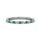 1 - Valerie 2.00 mm Emerald and Lab Grown Diamond 3/4 Eternity Band 