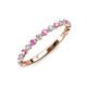 3 - Valerie 2.00 mm Pink Sapphire and Diamond 3/4 Eternity Band 