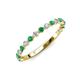 3 - Valerie 2.00 mm Emerald and Diamond 3/4 Eternity Band 