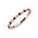 3 - Valerie 2.00 mm Ruby and Diamond 3/4 Eternity Band 