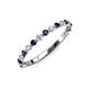3 - Valerie 2.00 mm Blue Sapphire and Lab Grown Diamond 3/4 Eternity Band 