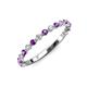 3 - Valerie 2.00 mm Amethyst and Lab Grown Diamond 3/4 Eternity Band 
