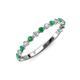 3 - Valerie 2.00 mm Emerald and Lab Grown Diamond 3/4 Eternity Band 