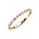 3 - Valerie 2.00 mm Pink Sapphire and Lab Grown Diamond 3/4 Eternity Band 