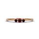 1 - Shirley 3.50 mm Round Red Garnet Three Stone Engagement Ring 
