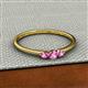 2 - Shirley 3.50 mm Round Pink Sapphire Three Stone Engagement Ring 