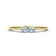 1 - Shirley 3.50 mm Round Aquamarine Three Stone Engagement Ring 