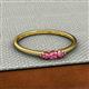 2 - Shirley 3.50 mm Round Pink Tourmaline Three Stone Engagement Ring 