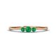1 - Shirley 3.50 mm Round Emerald Three Stone Engagement Ring 