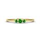 1 - Shirley 3.50 mm Round Green Garnet Three Stone Engagement Ring 